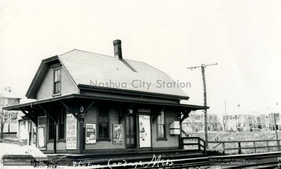 Postcard: Railroad Station, Cordage, Massachusetts